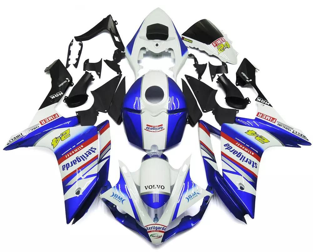 White Blue Motorcycle Fairings Plastics Kit For 2007-2008 Yamaha YZF-R1 FM-4713
