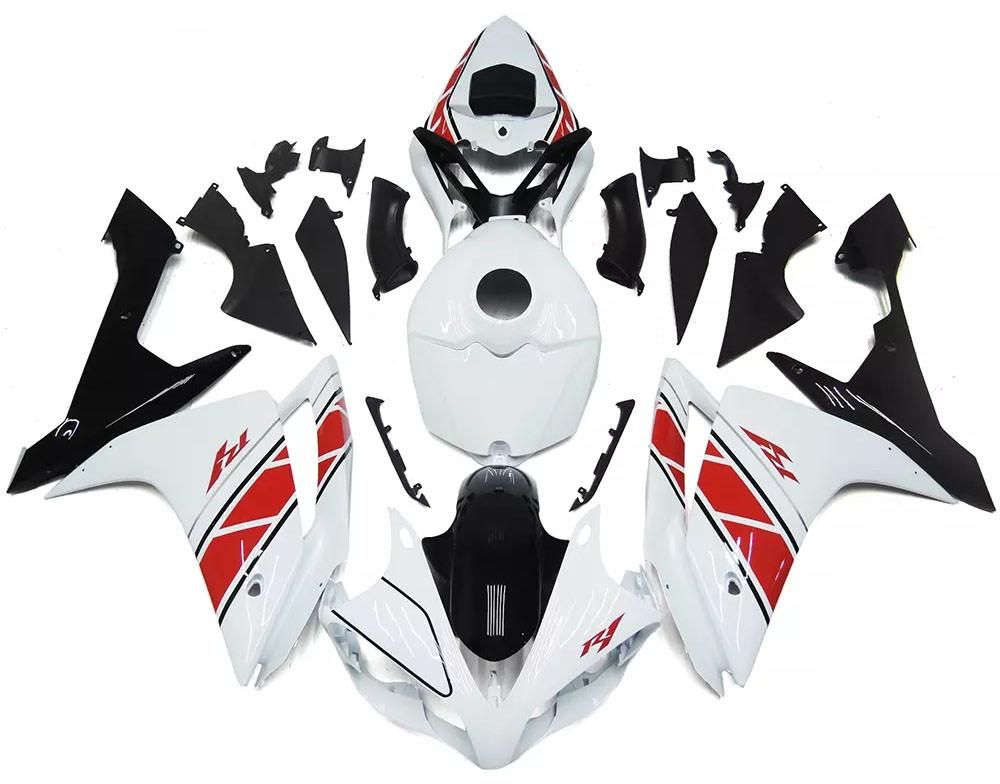 Pearl White, Black Red Motorcycle Fairings Plastics Kit For 2007-2008 Yamaha YZF-R1 FM-4716