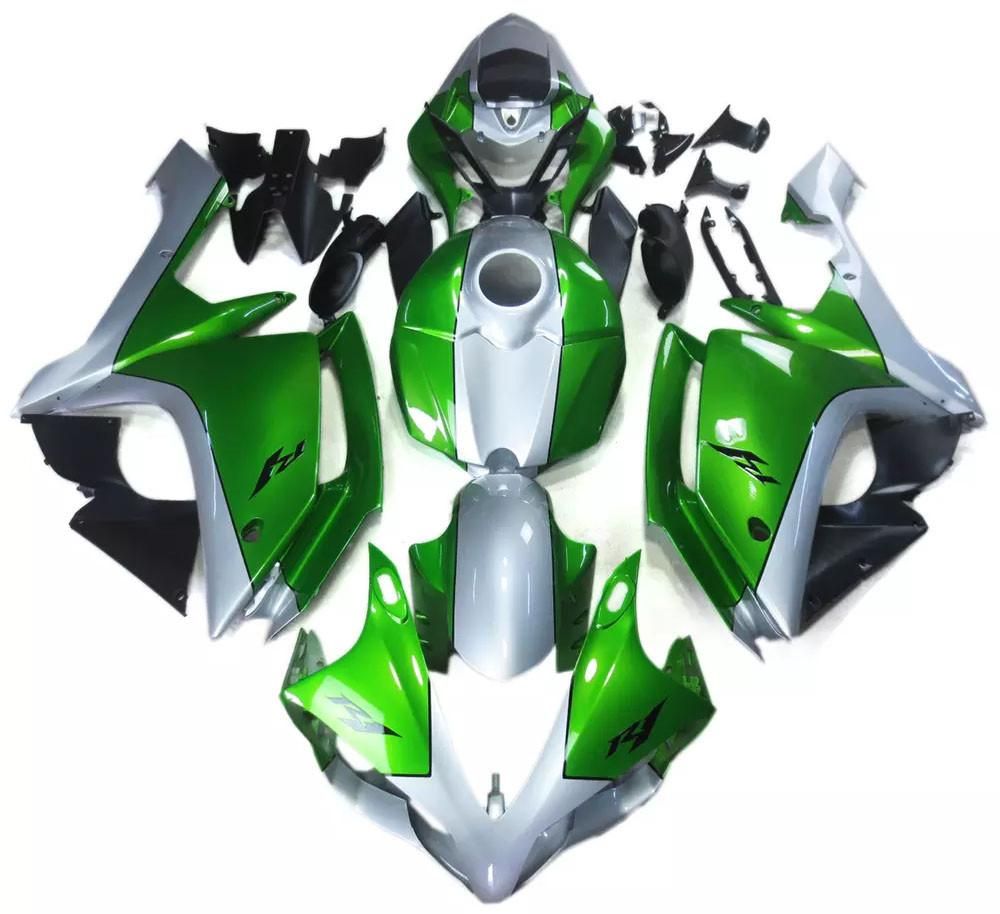 Green Silver Motorcycle Fairings Plastics Kit For 2007-2008 Yamaha YZF-R1 FM-4721