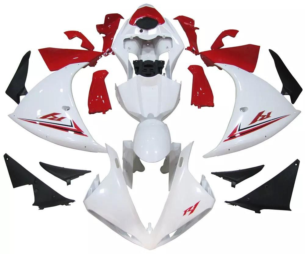 White Red Motorcycle Fairings Plastics Kit For 2009-2011 Yamaha YZF-R1 FM-4681