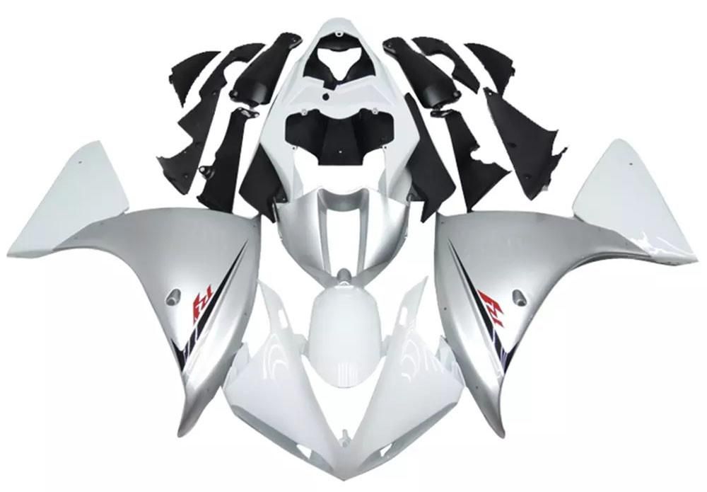 Silver White Motorcycle Fairings Plastics Kit For 2009-2011 Yamaha YZF-R1 FM-4700
