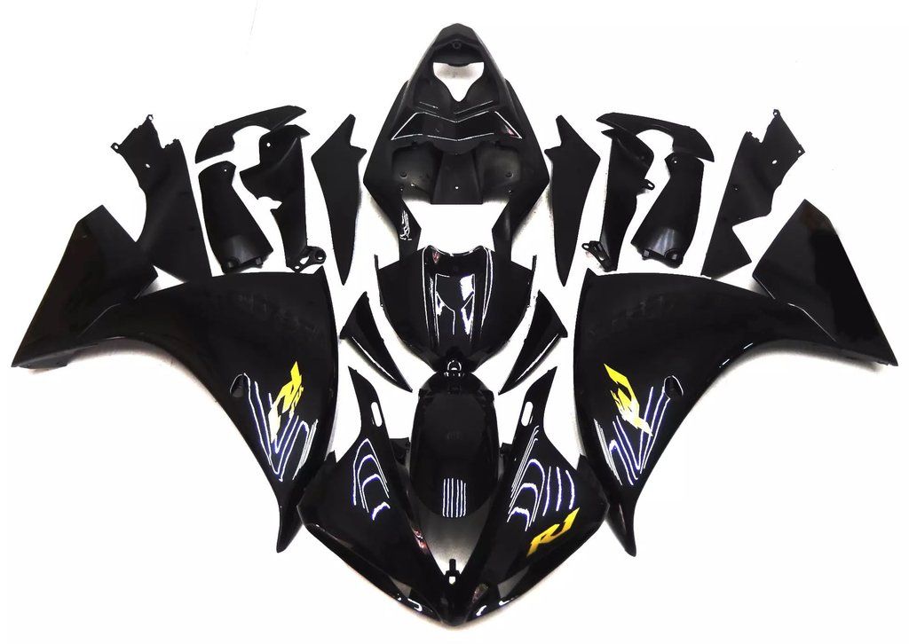 Gloss Black Motorcycle Fairings Plastics Kit For 2009-2011 Yamaha YZF-R1 FM-4705