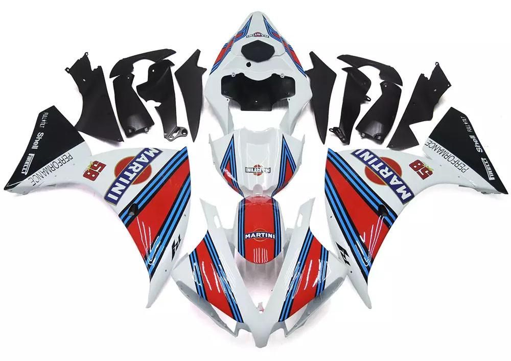 White, Red Blue Martini Motorcycle Fairings Plastics Kit For 2012-2014 Yamaha YZF-R1 FM-4676