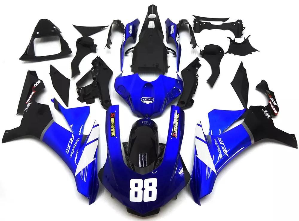 Blue, Black White Motorcycle Fairings Plastics Kit For 2015-2019 Yamaha YZF-R1 FM-4669