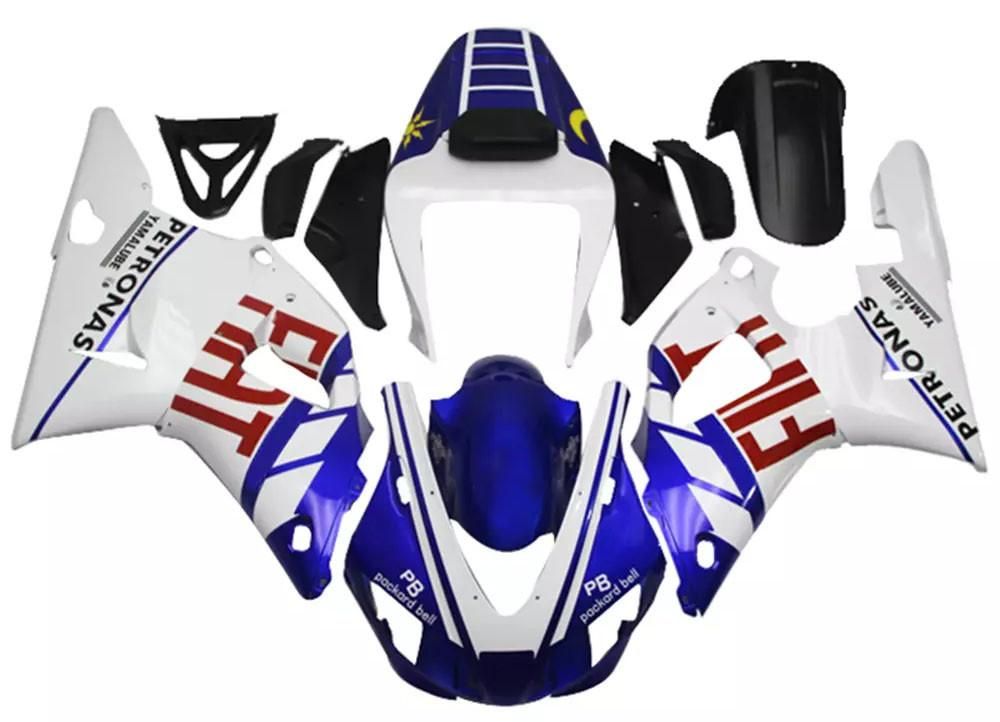 White Blue FIAT Motorcycle Fairings Plastics Kit For 1998-1999 Yamaha YZF-R1 FM-4791