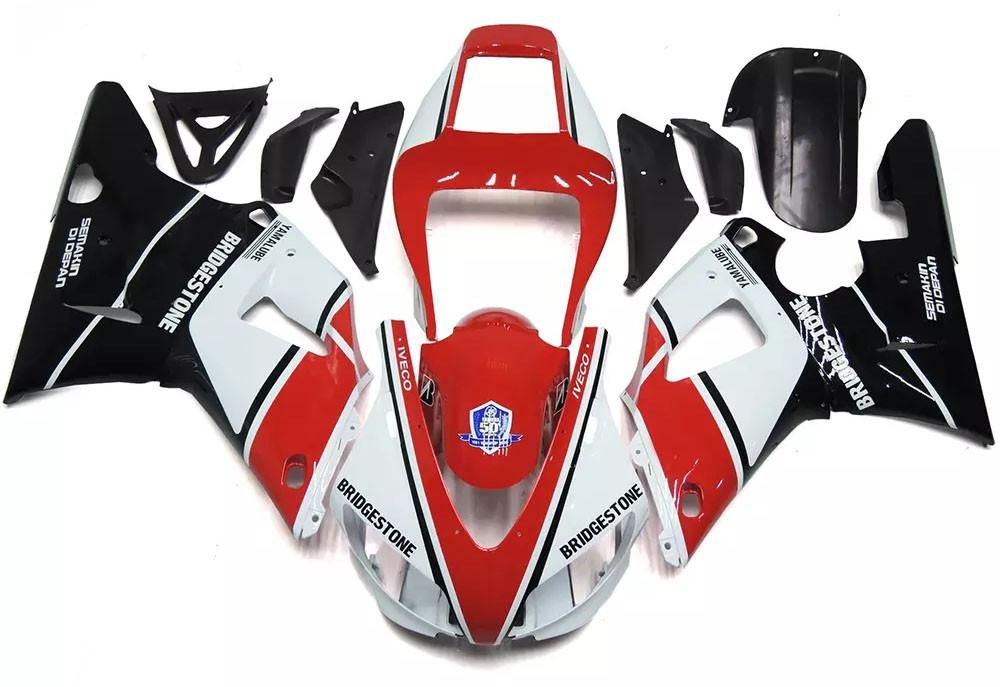 Red, White Black Motorcycle Fairings Plastics Kit For 1998-1999 Yamaha YZF-R1 FM-4802