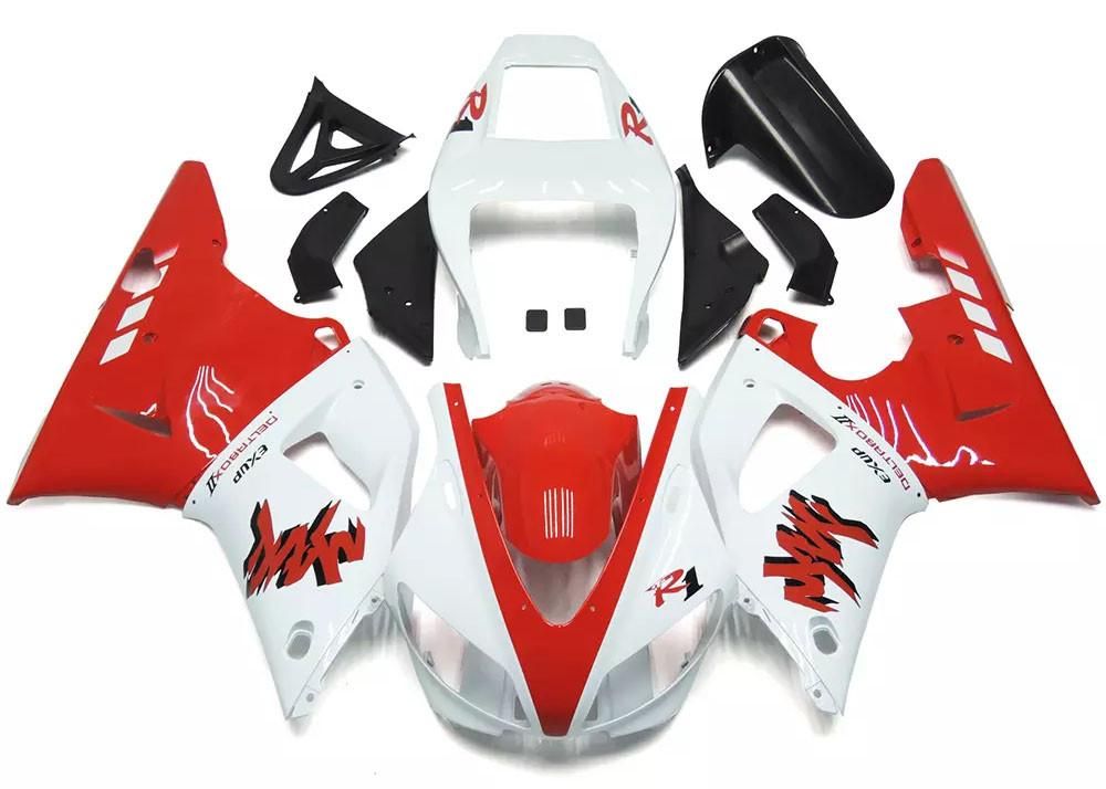 White Red Motorcycle Fairings Plastics Kit For 1998-1999 Yamaha YZF-R1 FM-4803