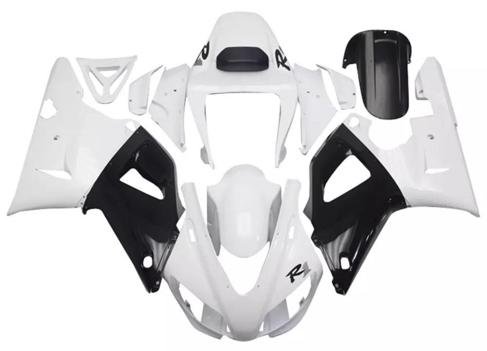 White Black Motorcycle Fairings Plastics Kit For 1998-1999 Yamaha YZF-R1 FM-4809