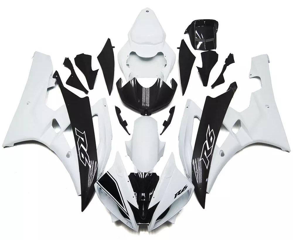 Matte White Black Motorcycle Fairings Plastics Kit For 2006-2007 Yamaha YZF-R6 FM-4861