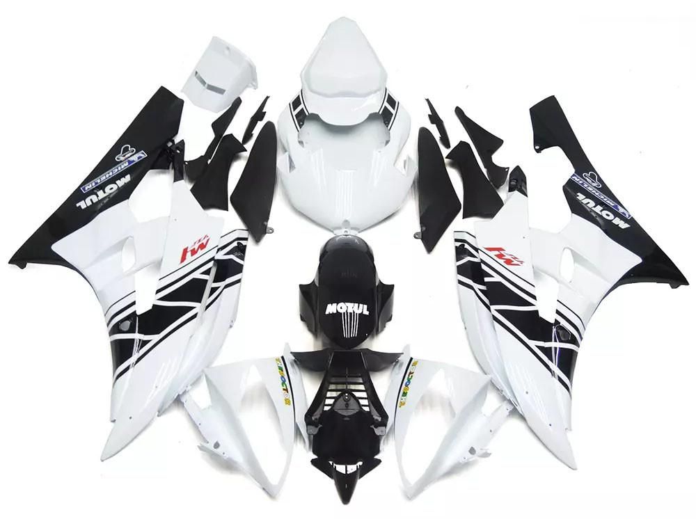 White Black Motorcycle Fairings Plastics Kit For 2006-2007 Yamaha YZF-R6 FM-4875