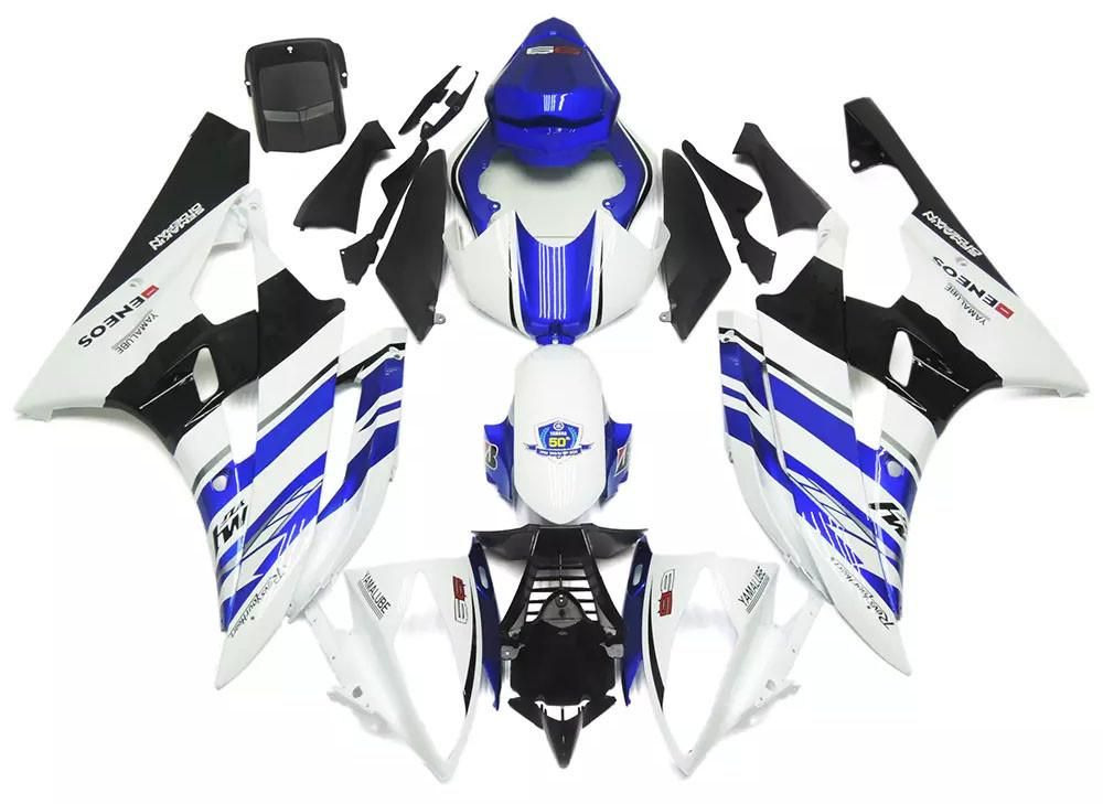 White, Blue Black Motorcycle Fairings Plastics Kit For 2006-2007 Yamaha YZF-R6 FM-4882