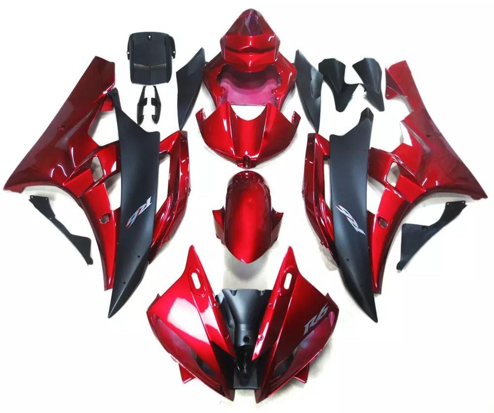Red Matte Black Motorcycle Fairings Plastics Kit For 2006-2007 Yamaha YZF-R6 FM-4887