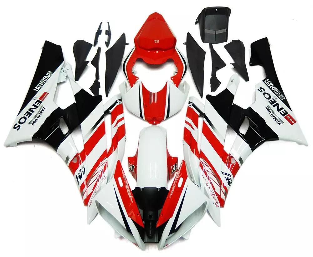 Red, White Black Motorcycle Fairings Plastics Kit For 2006-2007 Yamaha YZF-R6 FM-4890