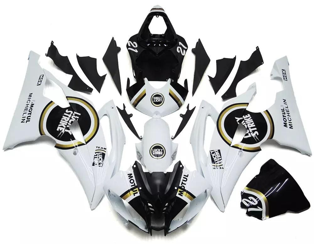 White Black Motorcycle Fairings Plastics Kit For 2008-2016 Yamaha YZF-R6 FM-4824