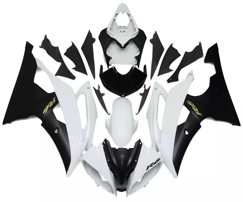 White Black Motorcycle Fairings Plastics Kit For 2008-2016 Yamaha YZF-R6 FM-4825