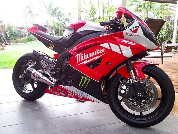 Red, White Black Milwaukee Motorcycle Fairings Plastics Kit For 2008-2016 Yamaha YZF-R6 FM-4827