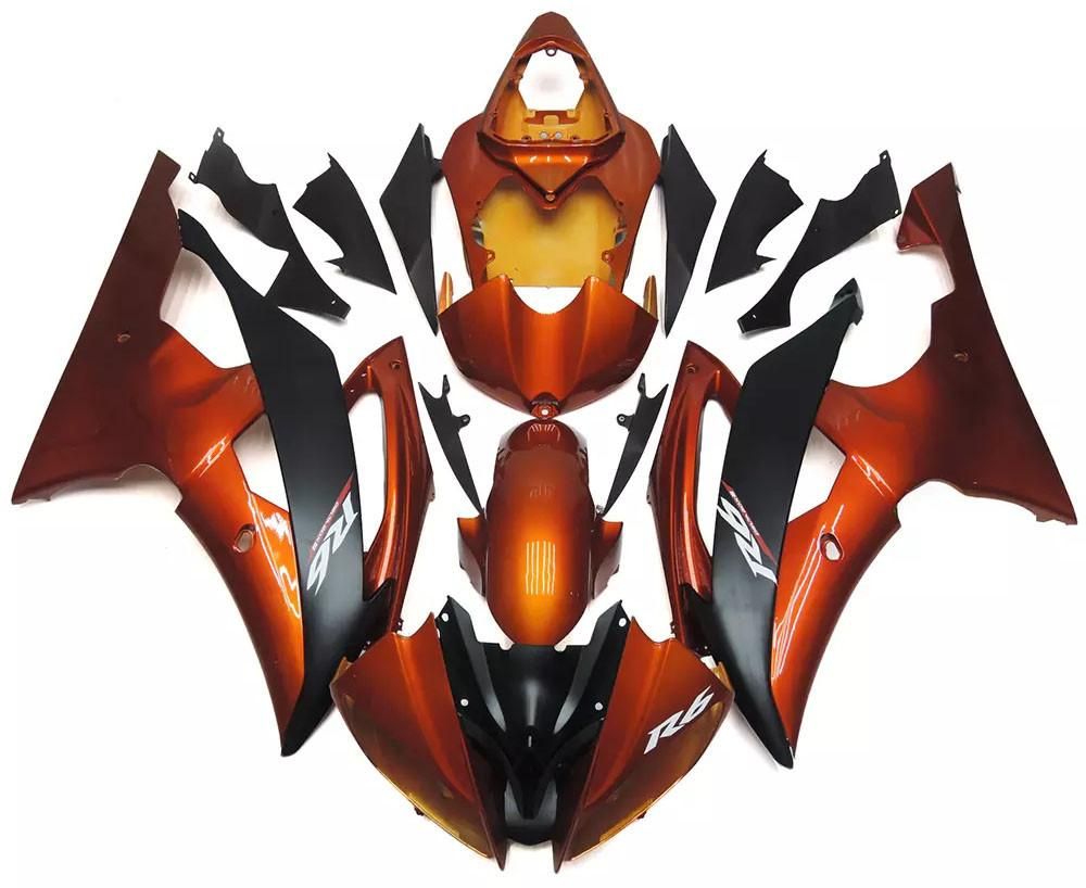 Orange Black Motorcycle Fairings Plastics Kit For 2008-2016 Yamaha YZF-R6 FM-4833