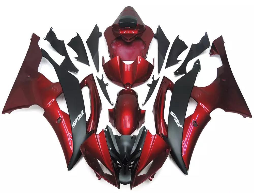 Matte Black Red Motorcycle Fairings Plastics Kit For 2008-2016 Yamaha YZF-R6 FM-4836