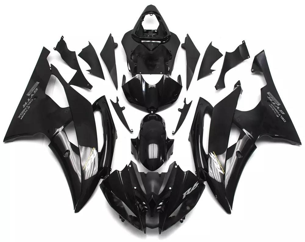 Gloss Black Motorcycle Fairings Plastics Kit For 2008-2016 Yamaha YZF-R6 FM-4838