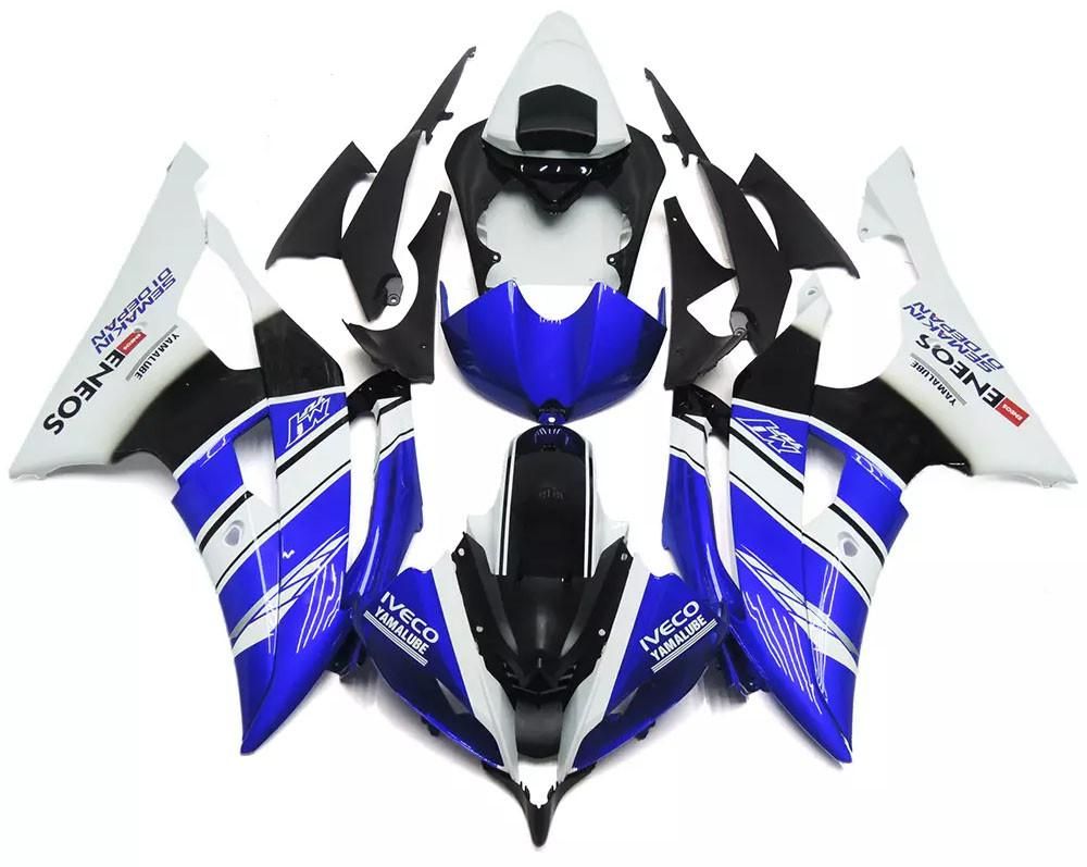 Blue, White Black IVECO Motorcycle Fairings Plastics Kit For 2008-2016 Yamaha YZF-R6 FM-4843