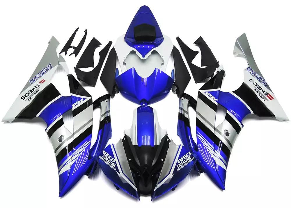 Blue, Silver Black Motorcycle Fairings Plastics Kit For 2008-2016 Yamaha YZF-R6 FM-4845