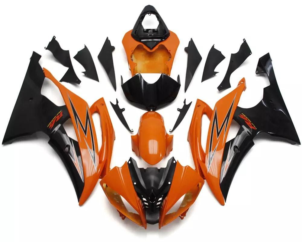 Black Orange Motorcycle Fairings Plastics Kit For 2008-2016 Yamaha YZF-R6 FM-4856