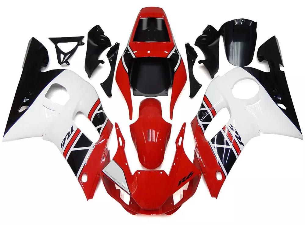 Red Pearl White Motorcycle Fairings Plastics Kit For 1998-2002 Yamaha YZF-R6 FM-4912