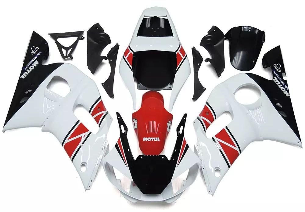 Pearl White Red Motorcycle Fairings Plastics Kit For 1998-2002 Yamaha YZF-R6 FM-4913