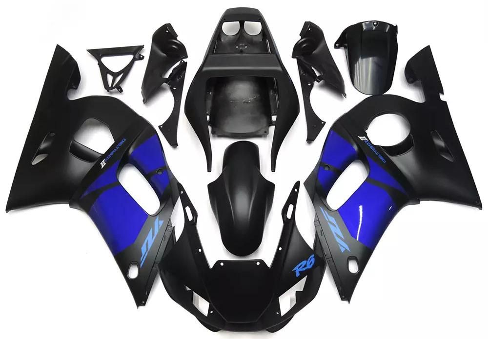 Matte Black Blue Motorcycle Fairings Plastics Kit For 1998-2002 Yamaha YZF-R6 FM-4920