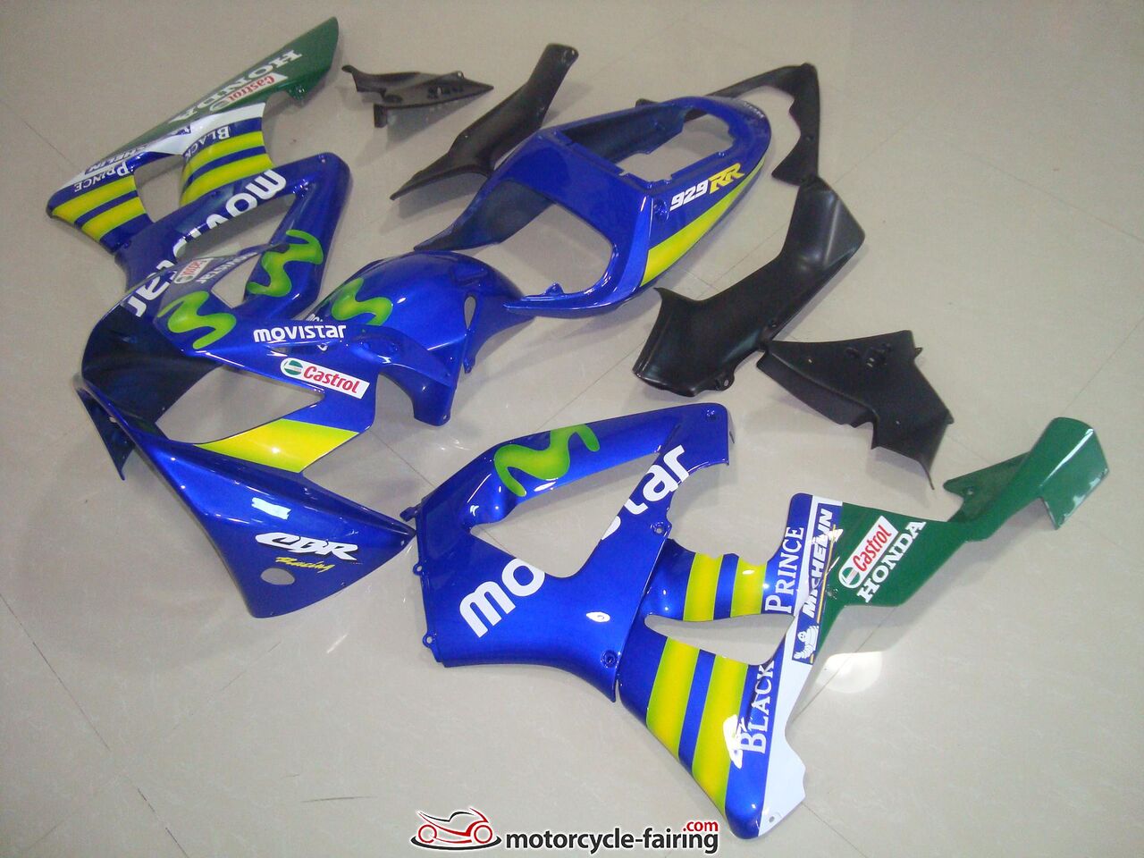 Honda CBR900RR 929cc Gold Flame Fairings Plastics Kit 2000-2001 FM-0439